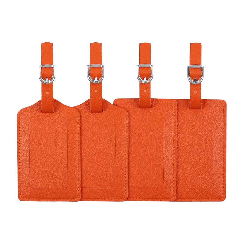 Vigorport Leather Personalized Suitcase Tag Set Luggage Id Tags Labels Travel Accessories - Set of 4 - Image 1